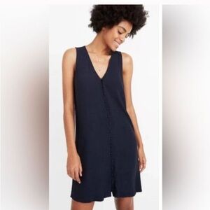 Madewell button up navy sun dress